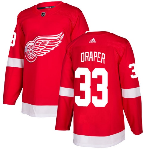 Adidas Red Wings #33 Kris Draper Red Home Authentic Stitched NHL Jersey - Click Image to Close